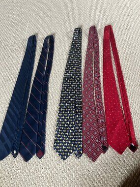 5 Tie Designer Bundle Oscar de la Renta Yves St Laurent Firenze Lanvin I Magnin